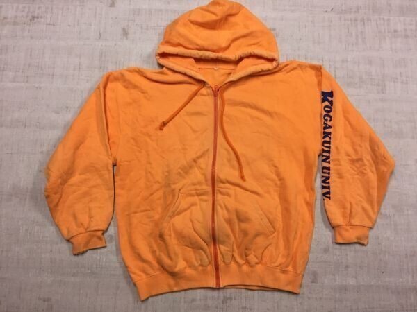 工学院大学 文化会吹奏楽部 Kogakuin University Wind Orchestra カレッジ スウェットパーカー ジャケット レディース 袖プリント オレンジ拍卖