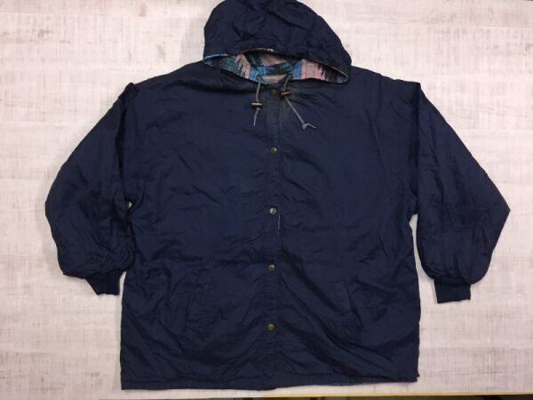 香港製 香港古着 90s ダニエル daniel アウトドア ネイティブ柄 フリース/ナイロン リバーシブルパーカー ジャケット レディース ONE SIZE拍卖