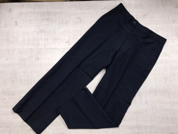 樫山株式会社 クラシック レトロ モード 古着 絣 カスリ ウール混 シャドーストライプ スラックス パンツ ボトムス メンズ 84 紺拍卖