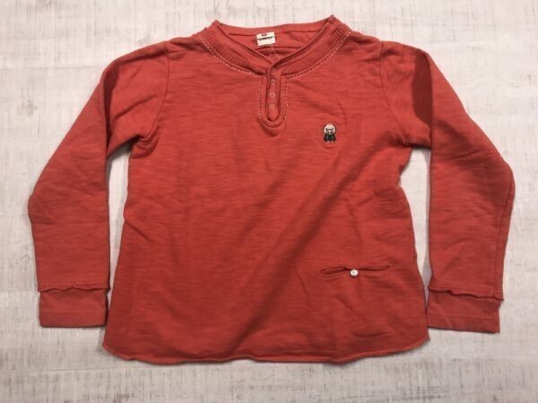 ドラッグストア DRUG STORE'S 霜降り ヘンリーネック 刺繍 ポケット付き トップス 長袖Tシャツ カットソー レディース 2 赤拍卖