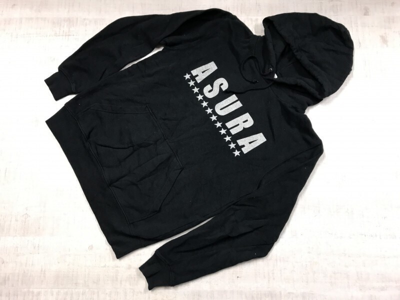 ASURA 阿修羅 マーシャルアーツプリントスター Printstar 格闘技 フードプリント プルオーバー スウェット パーカー メンズ M 黒拍卖
