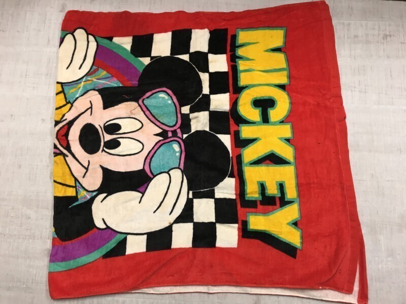 So Franco 台湾製 90s ミッキーマウス WALT DISNEY ディズニー キャラクター グッズ ビーチ バス タオル メンズ 赤 コレクター向け拍卖