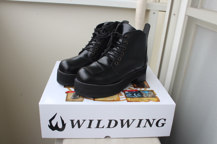 WILD WING スワロー 超厚底 OD35 (つま先35mm,かかと55mm) WWM-0003 本革バイクブーツ ブラック 24.5cm 中古品(使用1回)拍卖