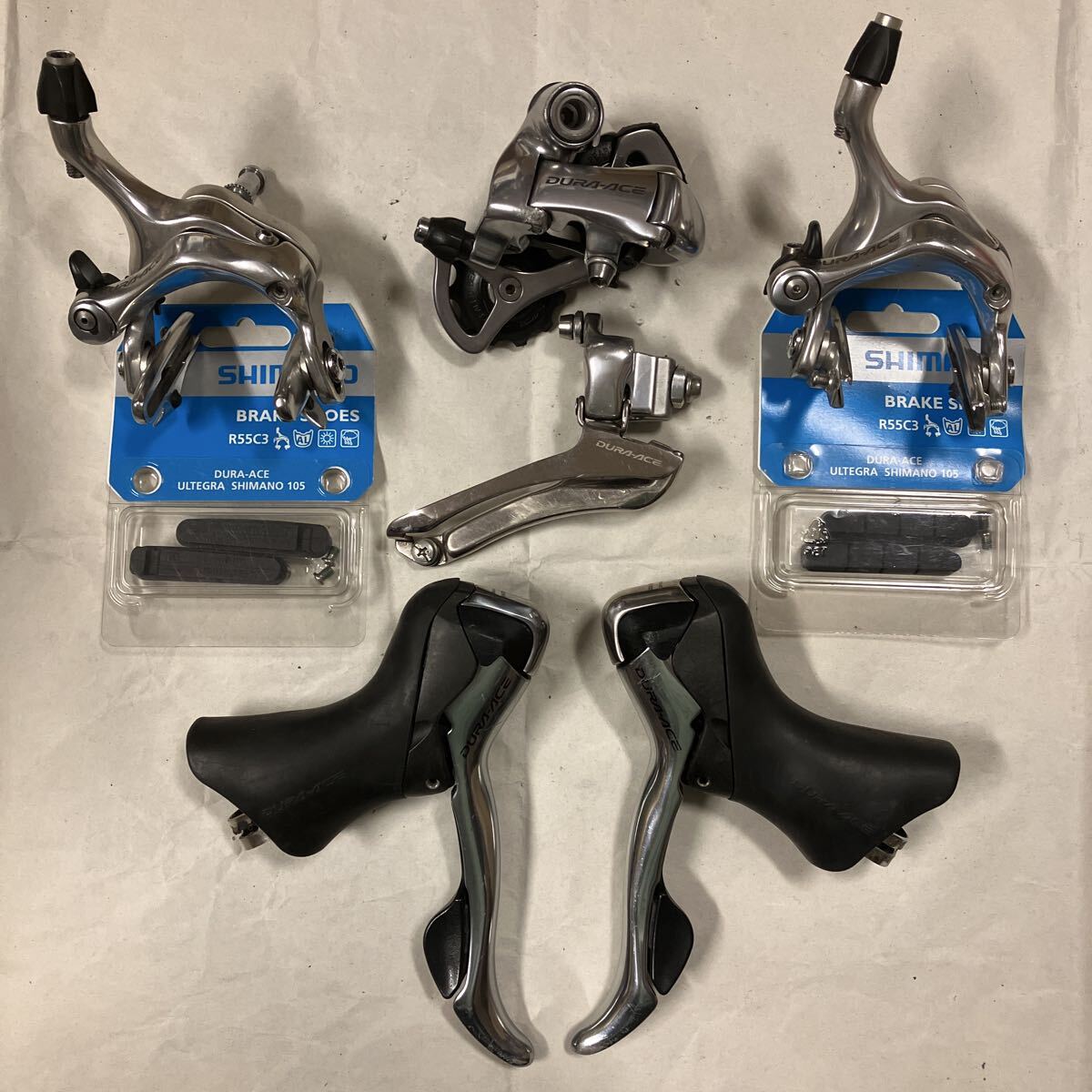 SHIMANO シマノ DURA-ACE デュラエース ST-7801 FD-7800 RD-7800 BR-7800 R55C3 セット STIレバー 前後ディレイラー ブレーキ 10S 10速拍卖