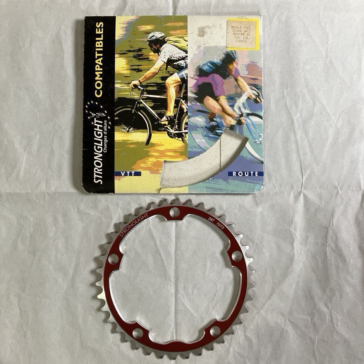 STRONGLIGHT ストロングライト チェーンリング 38T 赤 インナー 7075 PCD 130 ロードバイク SHIMANO シマノ 9速 10速拍卖