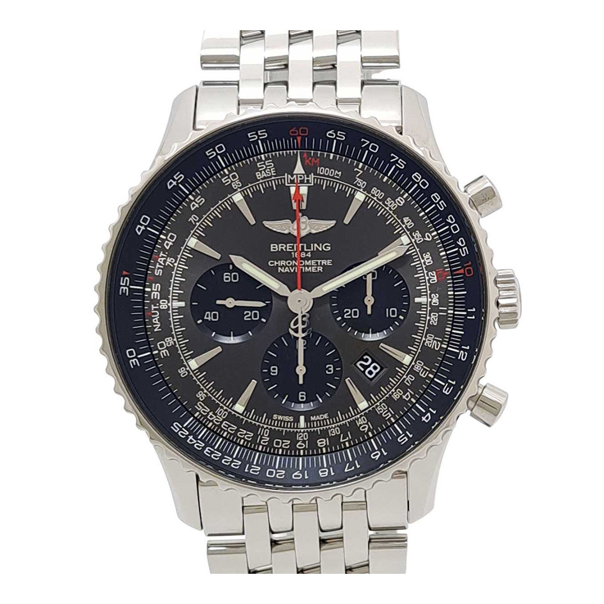 ブライトリング ナビタイマー01 ラトラパンテ リミテッド AB0127 自動巻き ステンレススティール メンズ BREITLING 中古 【時計】拍卖