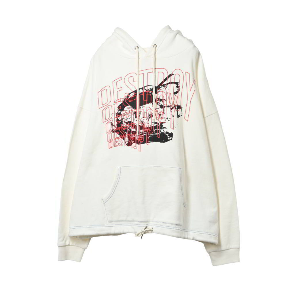 未使用 SHADOW MOVEMENT プリント プルオーバー パーカ XL ホワイト シャドウムーブメント KL4QHB2L80拍卖