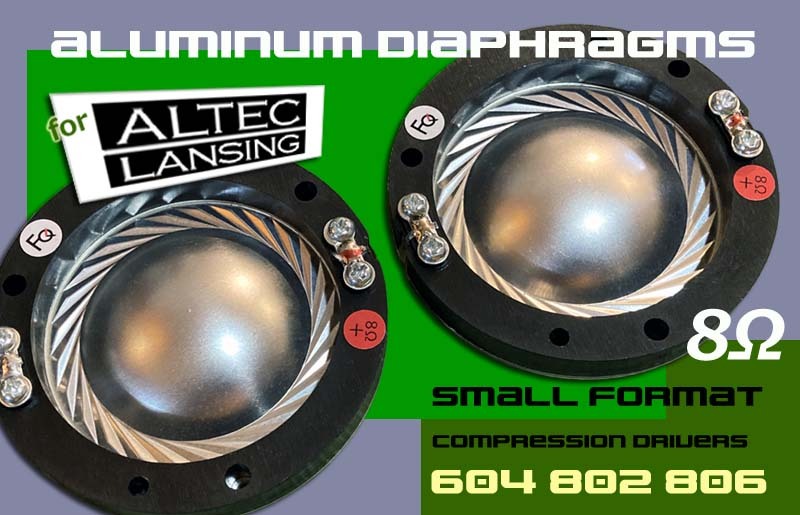 ◎ アルテック 802-8D,806-8A,604-8G,807-8,909等用【ファンテック・オリジナル】ダイアフラム【8Ω】(ペアー).ST-AL8/2p~拍卖
