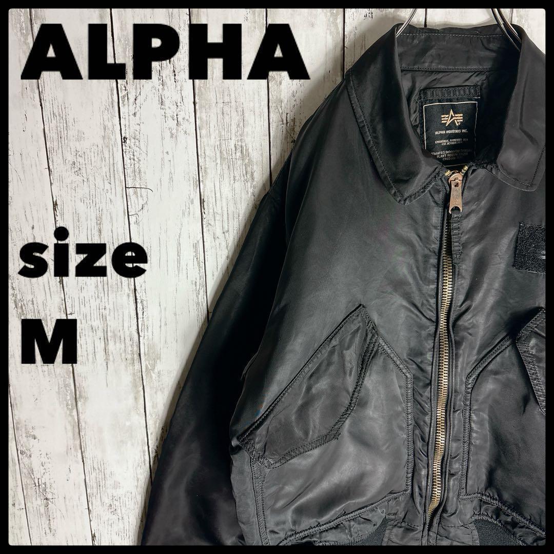 ミリタリーフライトジャケット【ALPHA】アルファ CWU M ブラック拍卖