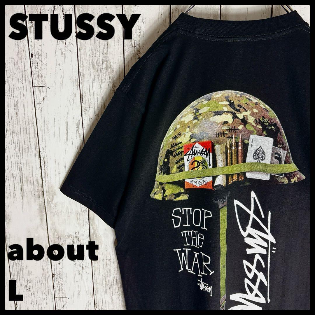ステューシー tシャツ stussy 両面プリント L相当 ロゴ 古着 黒拍卖