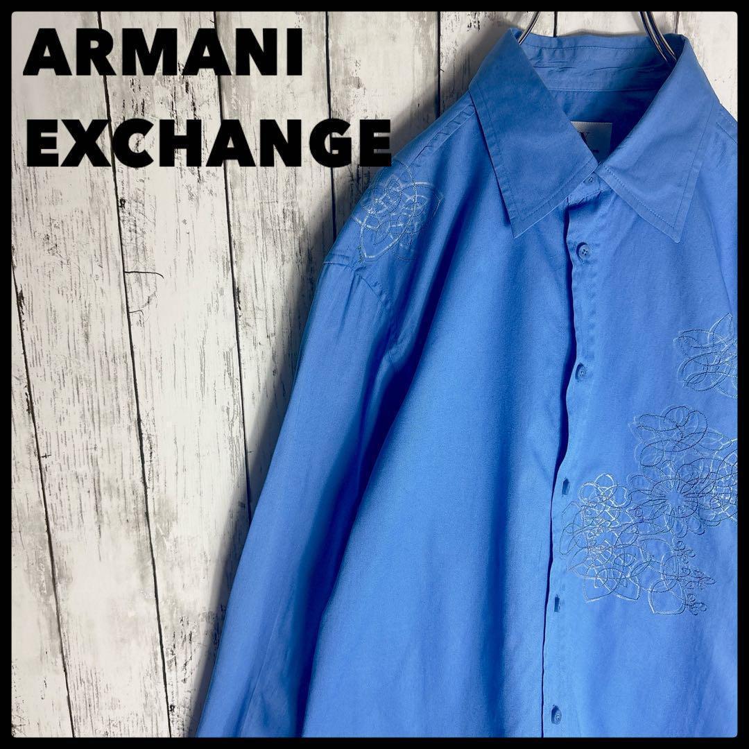 ARMANI アルマーニエクスチェンジ 刺繍プリント シャツ ブランド古着拍卖