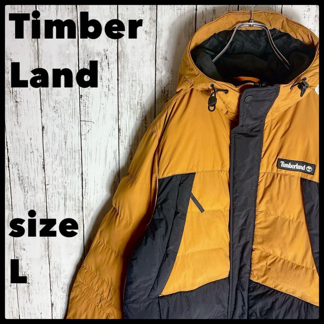 Timber Land ティンバーランド 中綿ジャケット L 刺繍ロゴ ドローコード付 マスタード拍卖