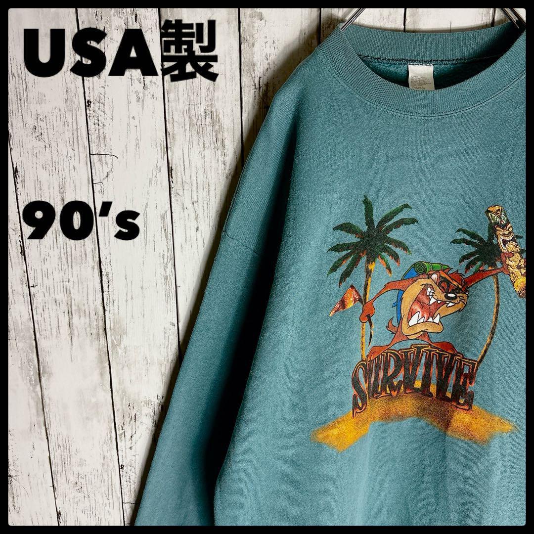 USA製 90s ルーニーテューンズ タズマニアンデビル スウェット ヴィンテージ古着 L拍卖
