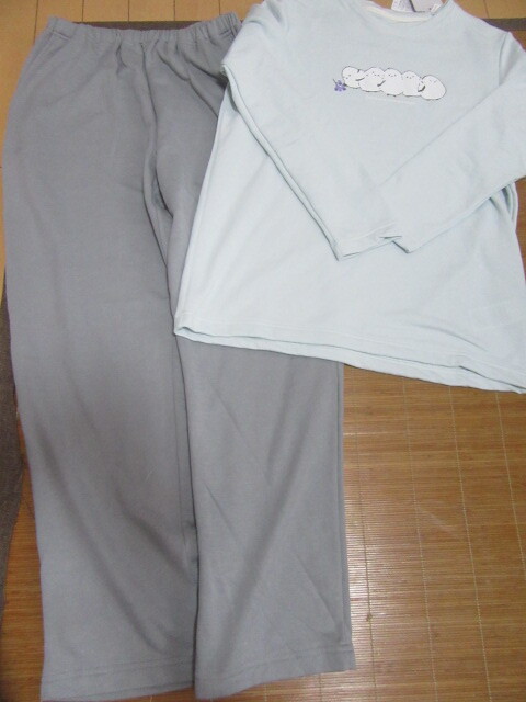 新品やわらかなめらかタッチふんわり長袖パジャマLサイズしまえなが即決1100円拍卖