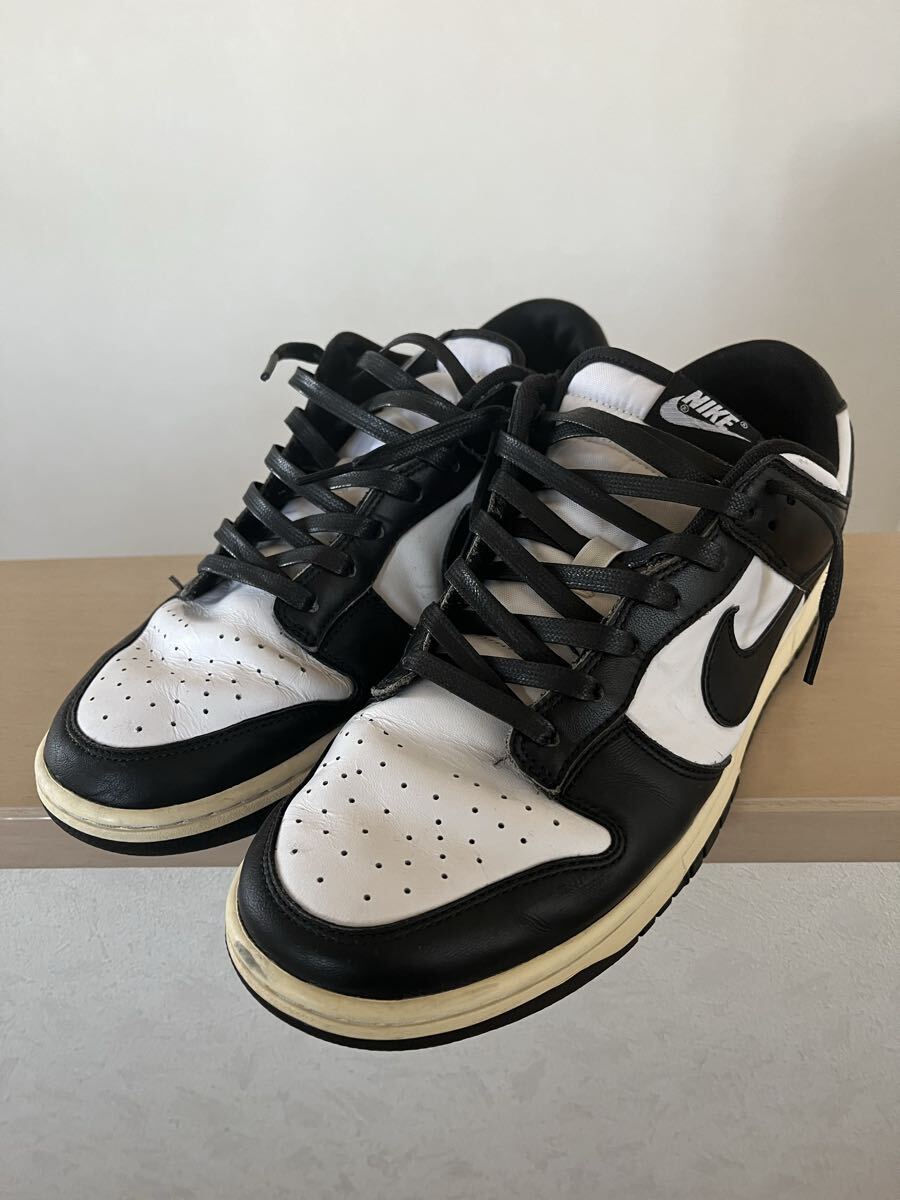 NIKE DUNK LOW RETRO BLACK WHITE US10 ナイキ ダンク DD1391-100 黒白 パンダ 28cm 紐オイルコーティング変更品拍卖