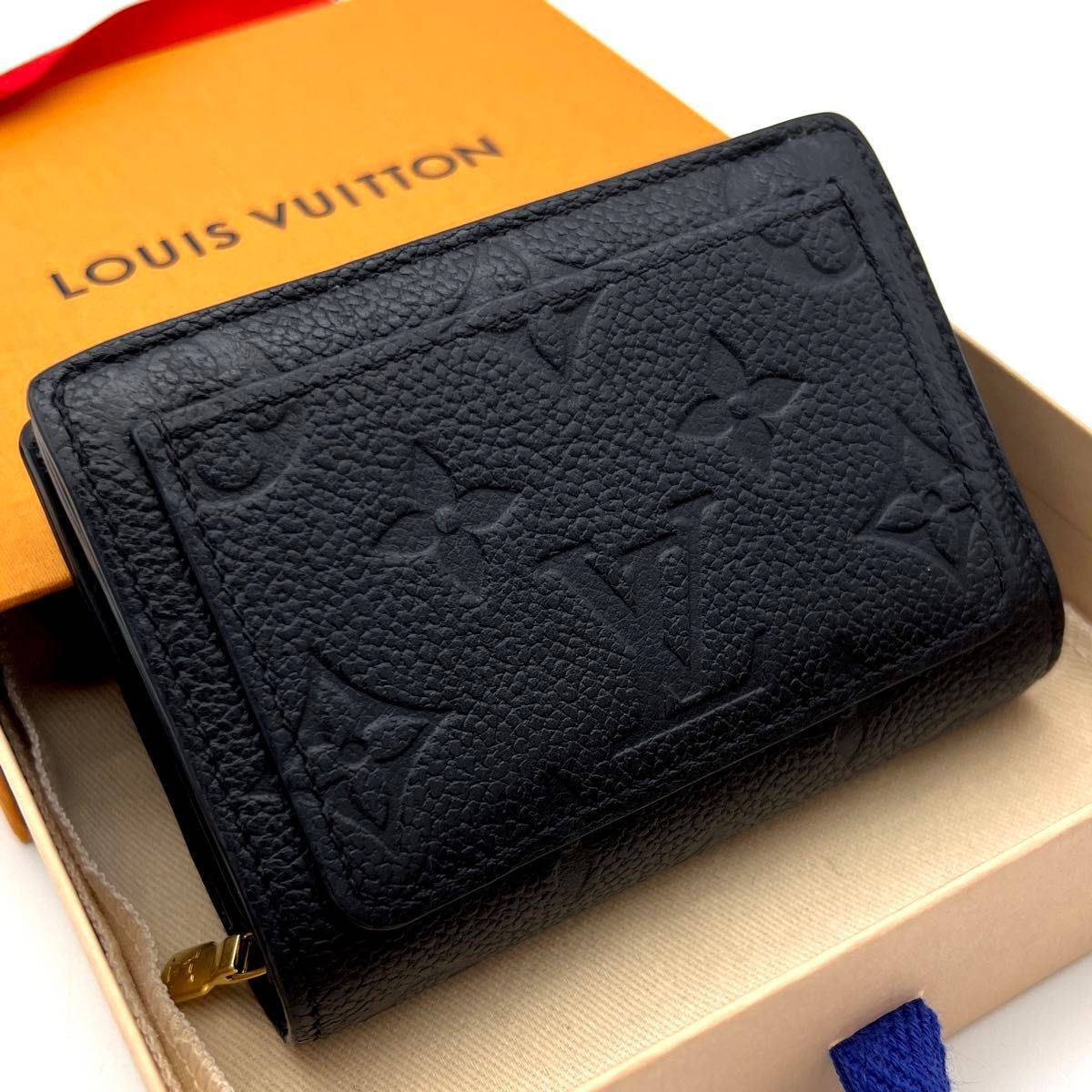 LOUIS VUITTON ルイヴィトン モノグラム アンプラント ポルトフォイユ クレア 黒(ブラック、ノワール) A574拍卖