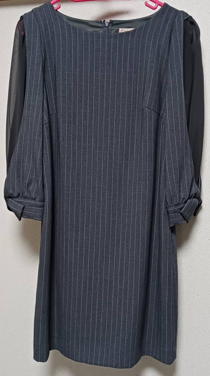 新品同様 Apuweiser-riche アプワイザーリッシェ ストライプ ワンピース シースルー リランドチュール snidel ロイヤルパーティー拍卖