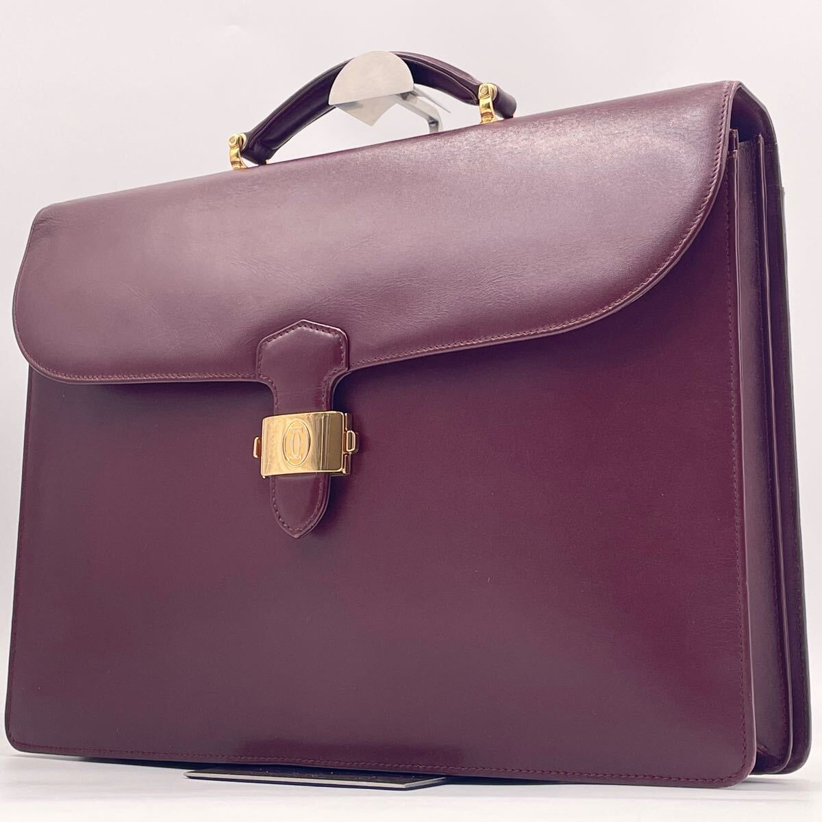 【極美品】Cartier カルティエ マストライン ビジネスバッグ ブリーフケース メンズ 書類カバン 鞄 通勤 A4&PC収納可 ボルドー   拍卖