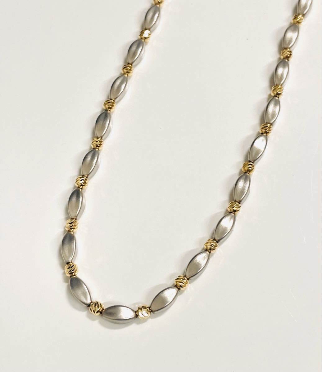 ☆K18/Pt850 コンビデザインネックレス 41.5cm☆拍卖