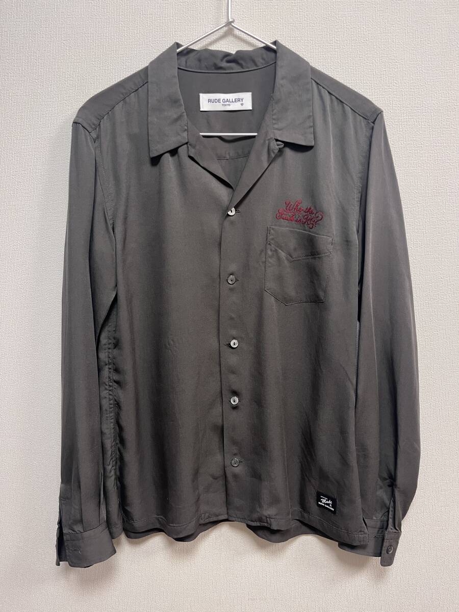 RUDE GALLERY ルードギャラリー 刺繍ロゴ レーヨン シャツ サイズ 2 (S)拍卖