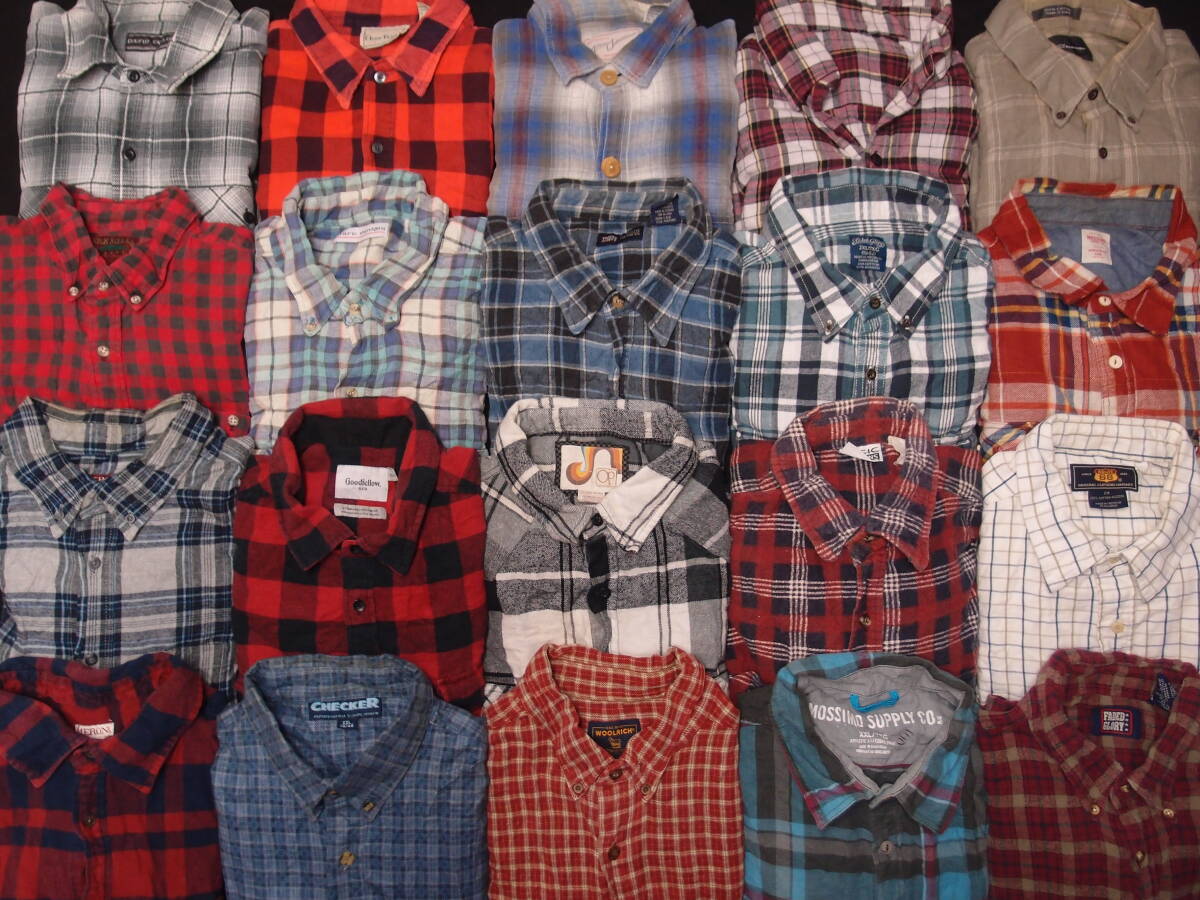 ◆古着卸USA■アメリカ輸入☆ネルシャツ+シャツ ☆20枚セット★★★2XL~ ビッグサイズ アメリカ直輸入拍卖