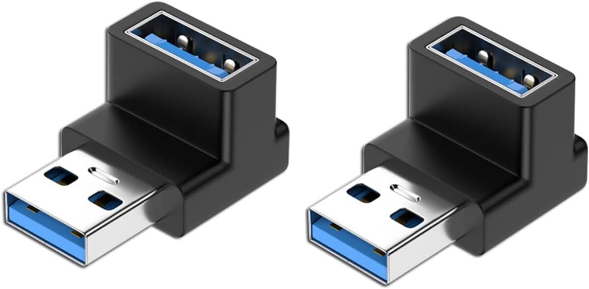 USB 3.0 アダプタ L型 アダプタ 2個セット 10Gbps 高速データ伝送アダプタ 延長電源データ ビデオアダプター 90度上向きタイプ拍卖