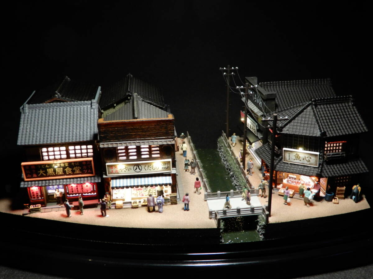 1/150 ジオラマ 昭和49年/下町の情景 並木通り三丁目界隈 LED電飾/ケース付拍卖
