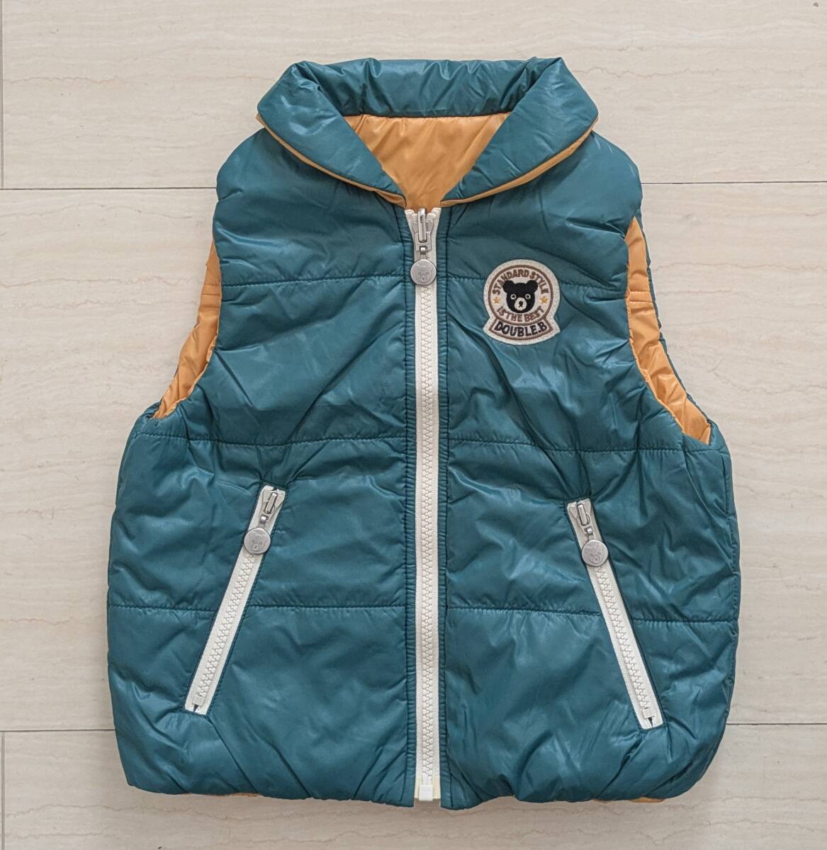 着用少 ダブルビー リバーシブル 中綿入り ベストアウター サイズ90拍卖