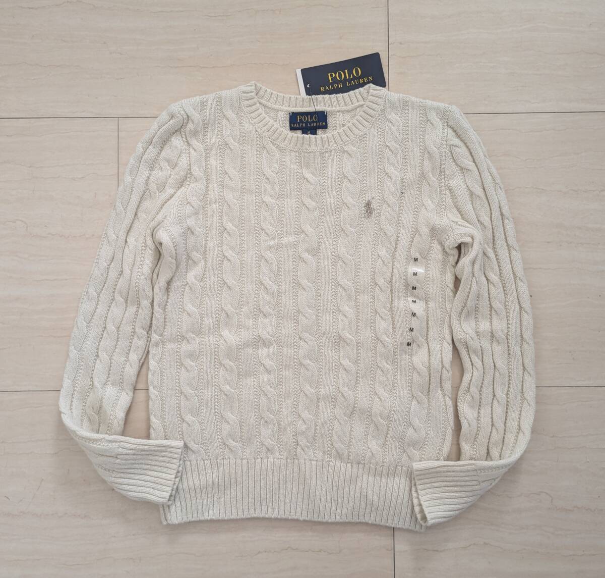 未使用タグ付 ラルフローレン 毛配合 ケーブル編 セーター サイズ140拍卖