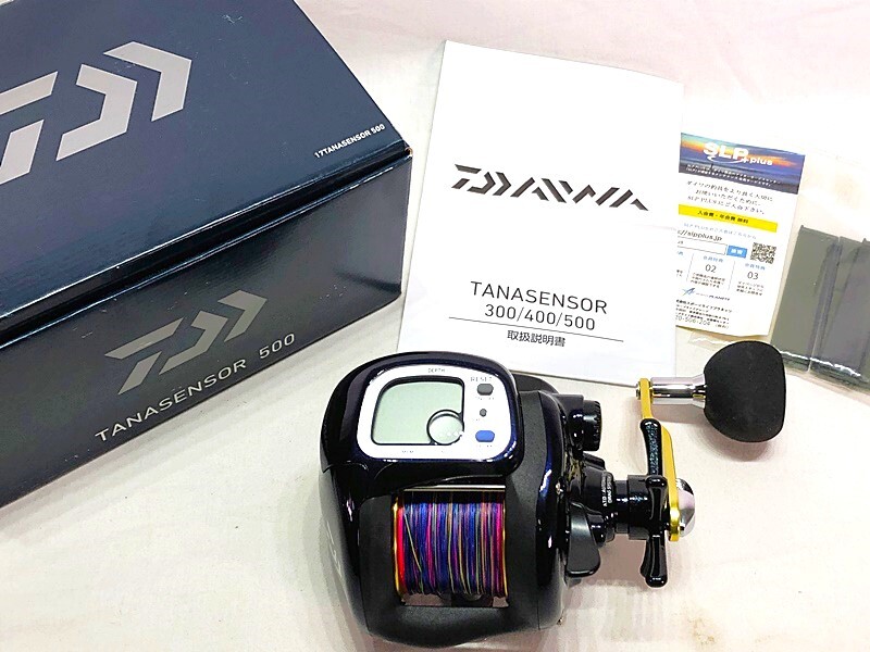 ダイワ タナセンサー500 ※PEラインは号数不明・前オーナーの書込み有・袋なし 中古 リール 同梱OK 1円スタート★S拍卖