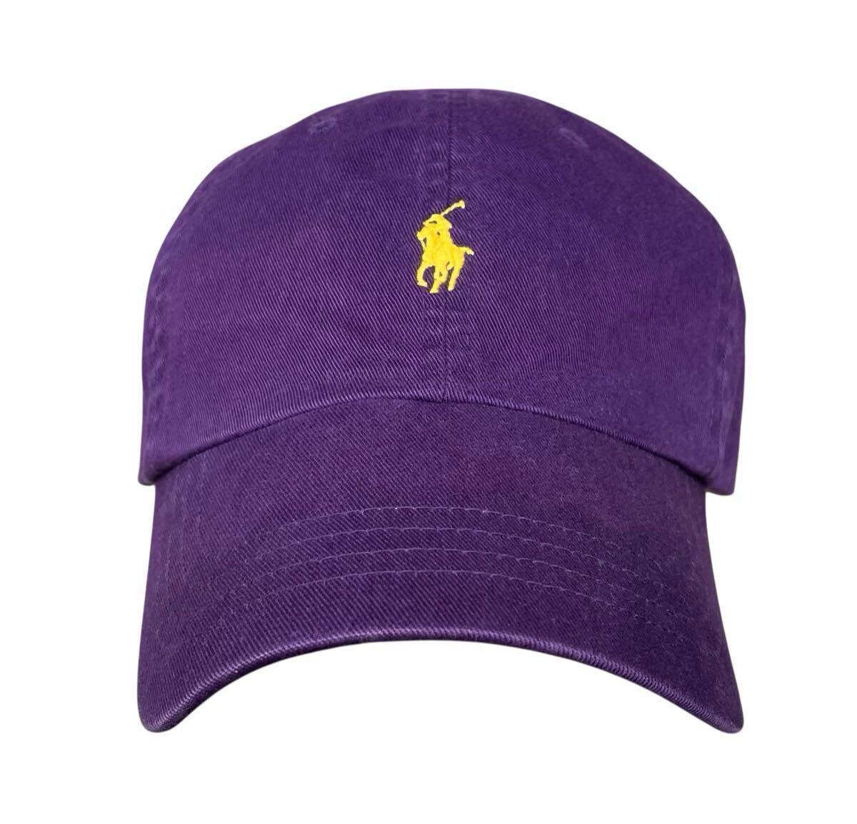レア!! 名作!! 90's POLO Ralph Lauren cap ポロ ラルフローレンキャップ レザーストラップ パープル ビンテージ VINTAGE拍卖