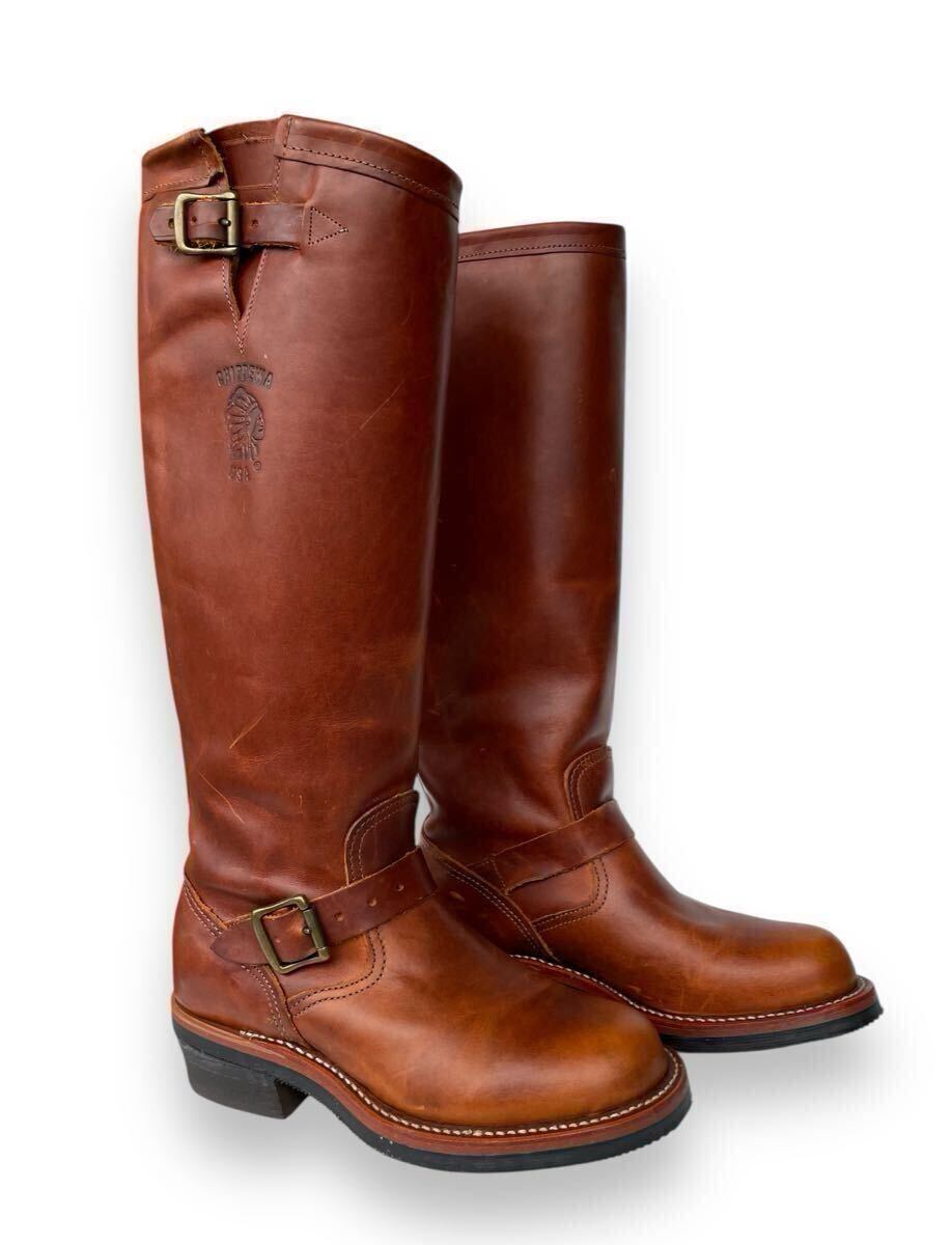 美品!! 希少!! USA製 CHIPPEWA 97911 チペワ エンジニアブーツ 17インチ アメリカ製 オイルドレザー VIBRAM SOLE us 5 E / 23 ㎝拍卖
