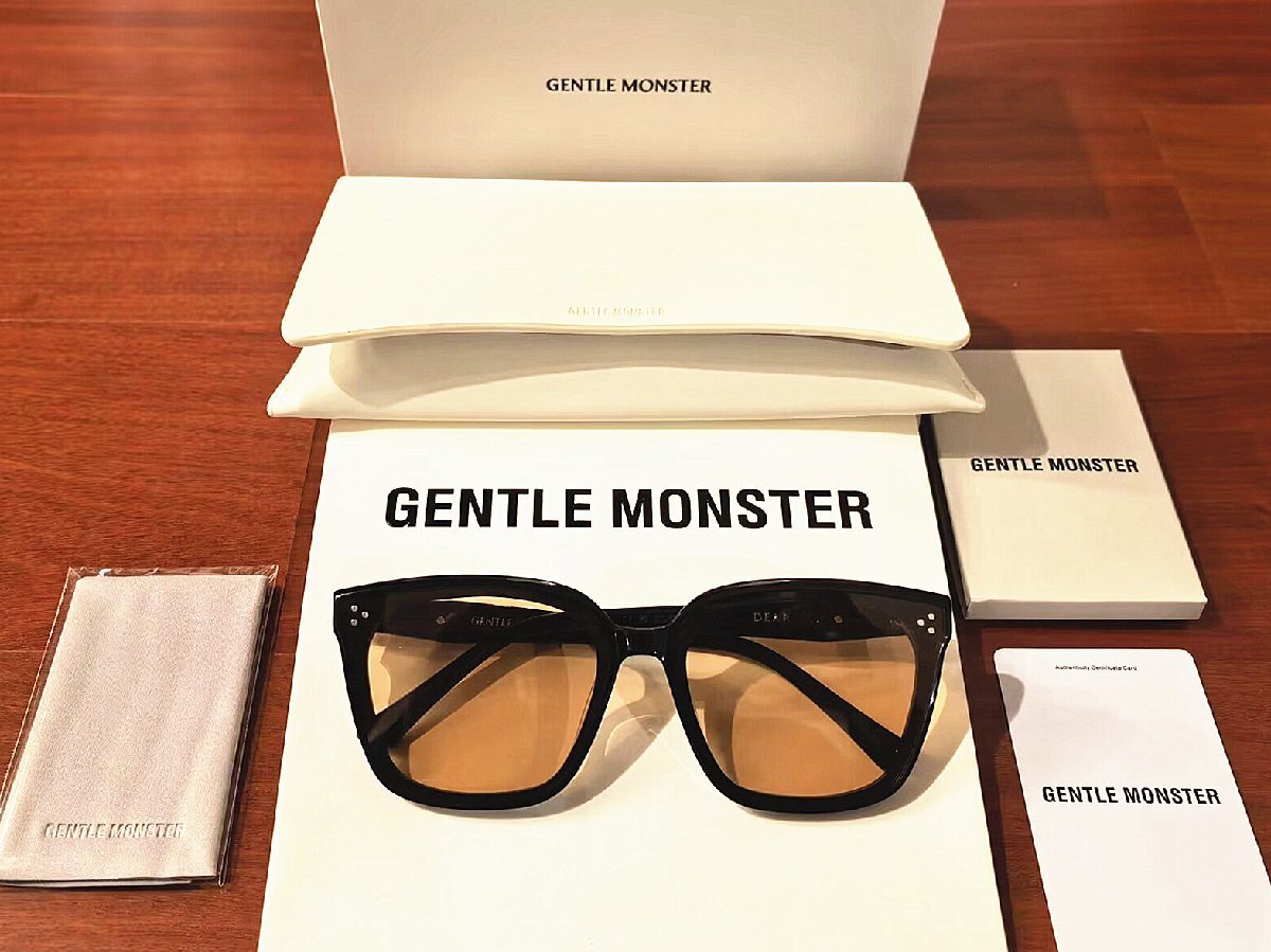 新品未使用※人気モデル*GENTLE MONSTER・ジェントルモンスター DEAR 登坂広臣 BTS 愛用・ブラック・サングラス・茶色拍卖