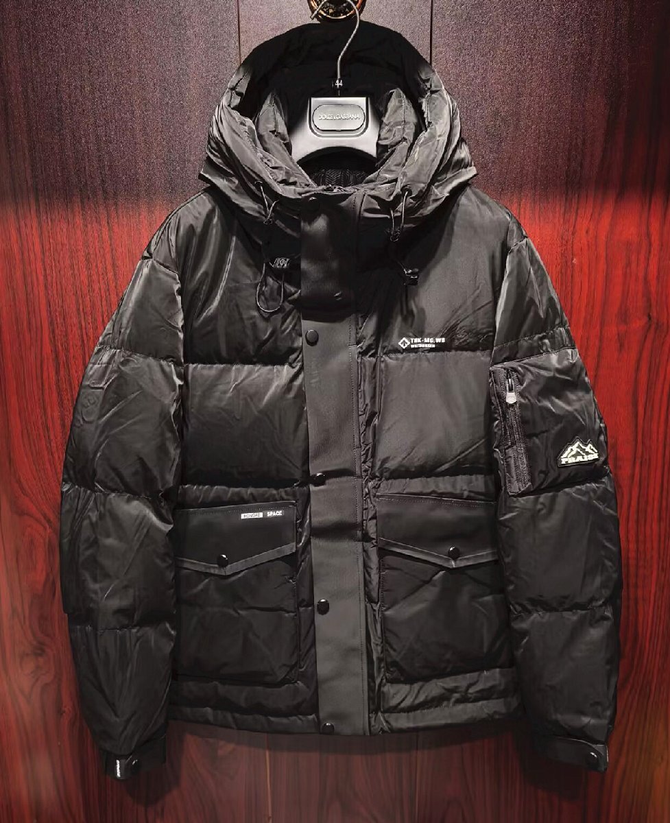 最高級※定価25万◆プレミアムダウン・イタリア・ローマ発*ROBERT CAVANI・極地防寒・防水・防風・登山ダウンジャケット・46/Mサイズ・黒拍卖