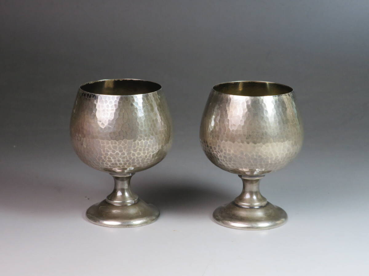 銀製 グラス 2個 SILVER950 102.2g 酒器 刻印あり 銀杯 拍卖