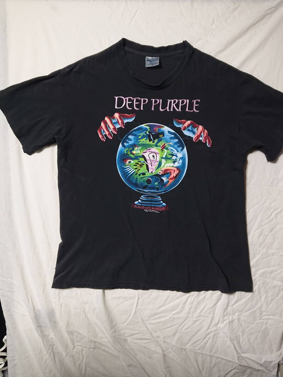 激レア ヴィンテージ Tシャツ ディープパープル スレーブズ アンド マスターズ DEEP PURPLE Slaves and Masters 1991拍卖