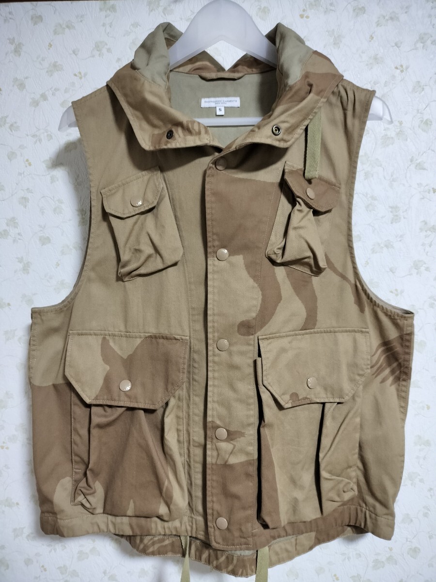 Engineered Garments ベスト カモフラージュ柄ミリタリー総柄カーキs拍卖