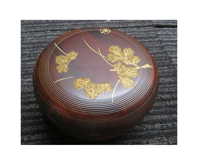 光琳 棗 茶道具 金箔? お菓子入れ 蒔絵? ◎現状品拍卖