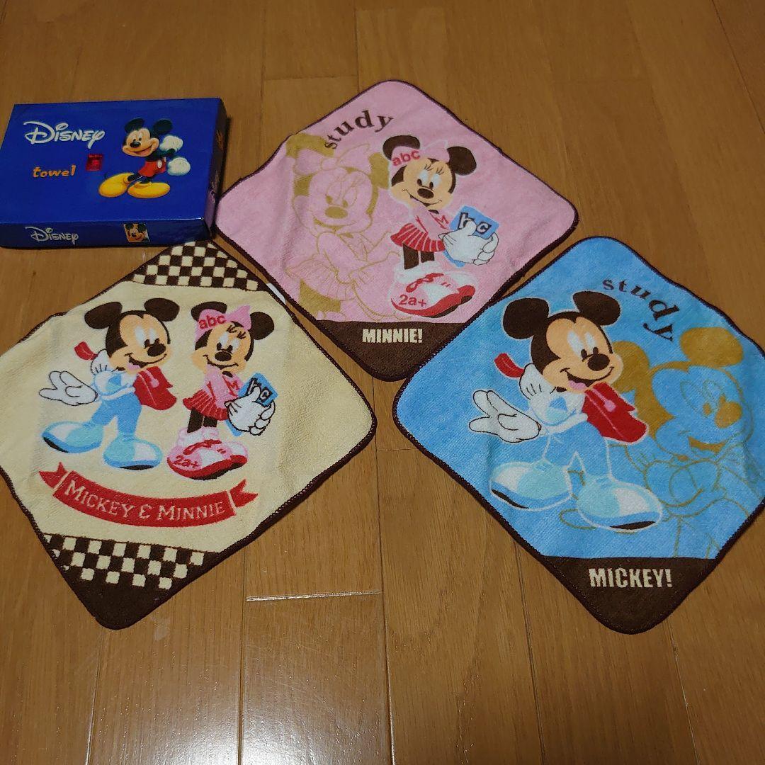 3枚・ディズニー ミッキー&ミニー ハンドタオル 新品未使用 ミニタオル拍卖