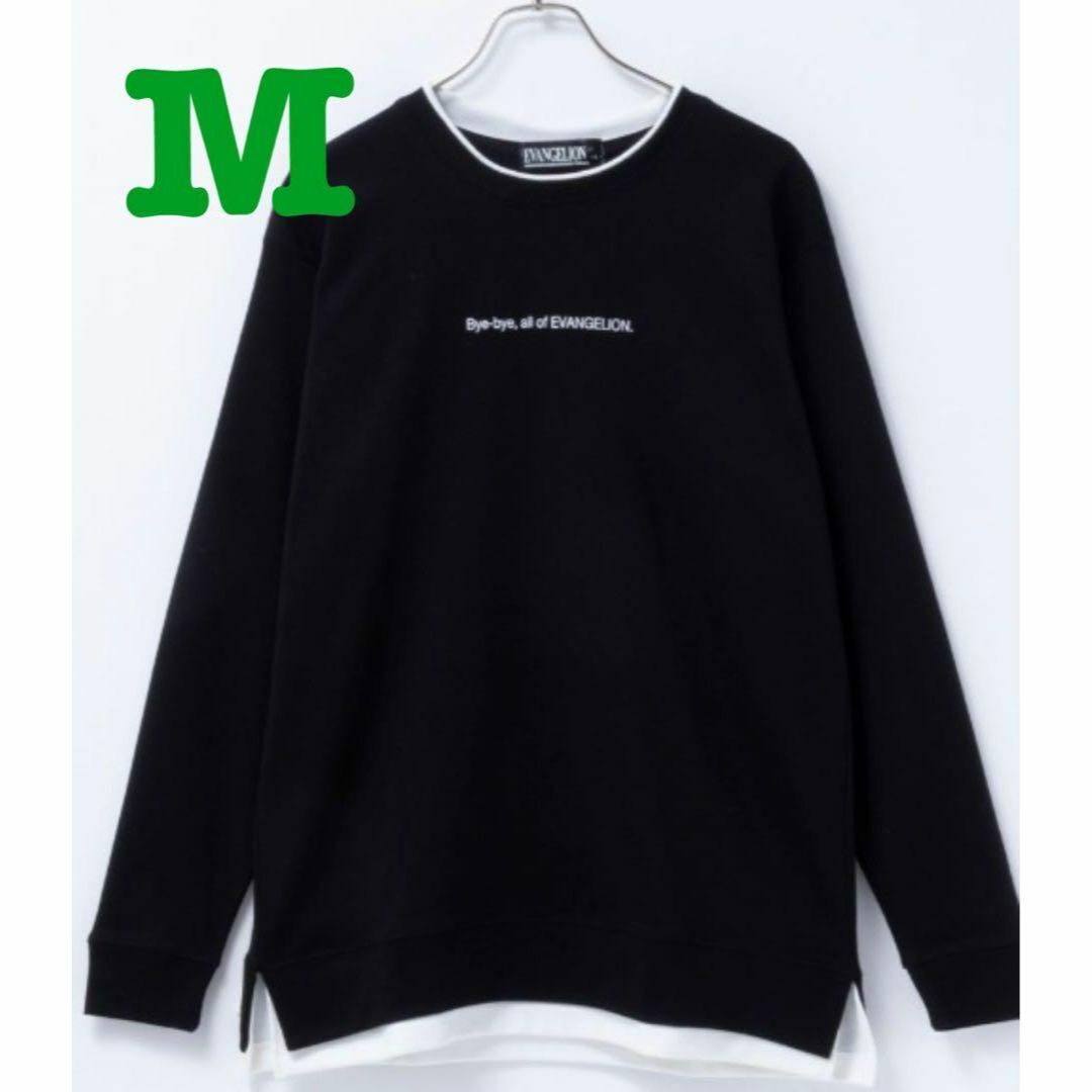 新品 エヴァンゲリオンプリント クルー長袖Tシャツ ブラック M拍卖