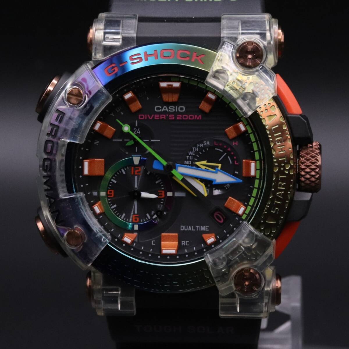 カシオ G-SHOCK フロッグマン ボルネオ レインボー トード GWF-A1000BRT-1AJR 電波ソーラー 腕時計 稼働品 CASIO拍卖