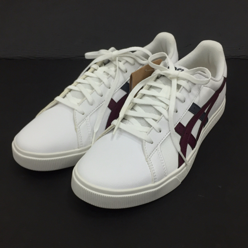 新品同様 アシックス サイズ 25.5cm 1201A272 CLASSIC CIT スニーカー メンズ 白×紺×ボルドー系 保存箱付き asics拍卖
