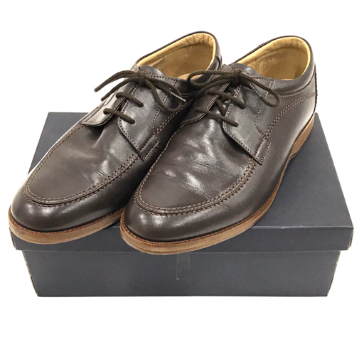 バーバリー サイズ 26 1/2 26.5cm レザー カジュアルシューズ 紐靴 靴 メンズ 茶系 ブラウン系 保存箱付き BURBERRY拍卖
