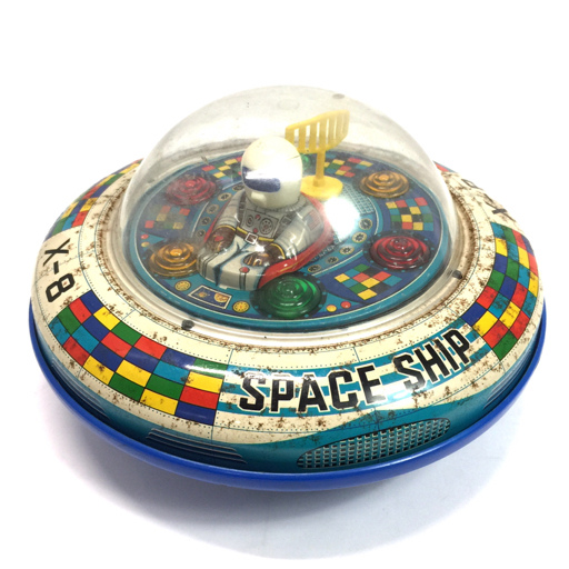 メーカー不明 ブリキ製 SPACE SHIP スペースシップ X-8 日本製 全長約20cm 高さ約12cm ホビー 玩具 現状品拍卖