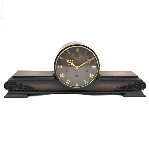 1円 Aichi 7JEWELS 14 DAY 置時計 置き時計 ゼンマイ式 アンティーク レトロ インテリア 現状品 A21387拍卖