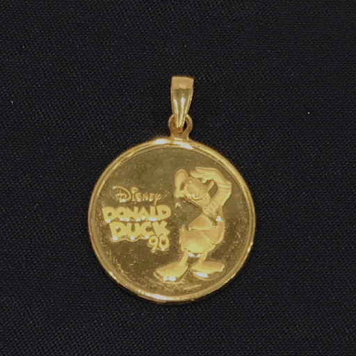 1円 K24 純金 1/10oz 2024年 2400枚限定 ディズニー ドナルドダック 90 チャーム ペンダントトップ 3.7g 付属品あり拍卖