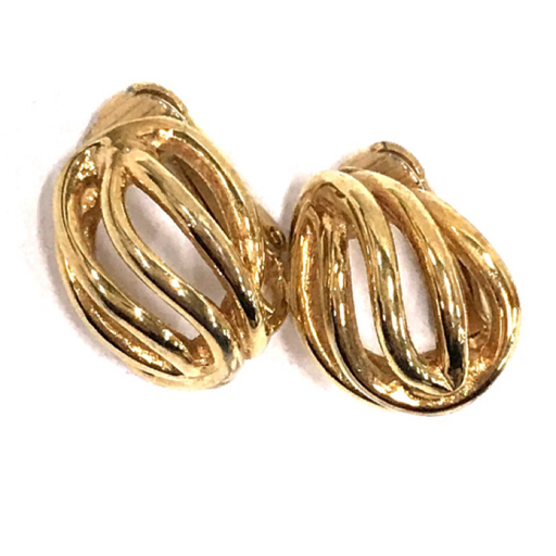 送料360円 クリスチャンディオール 透かしデザイン イヤリング ゴールドカラー Christian Dior QH112-144 同梱NG拍卖