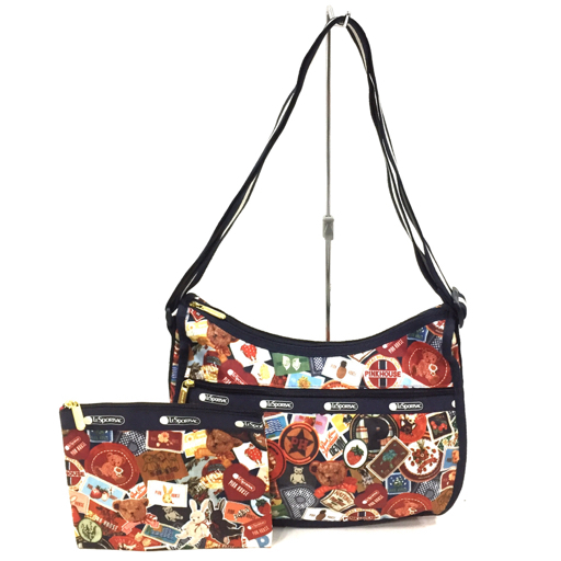 レスポートサック 総柄 斜めがけ ショルダーバッグ ファスナー開閉 レディース バッグ ポーチ付き LeSportsac拍卖