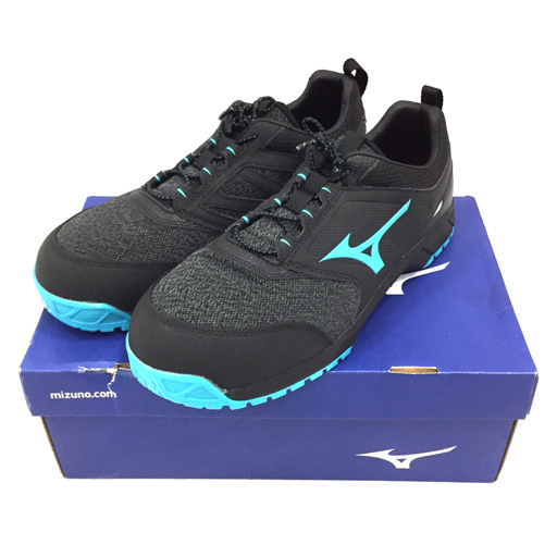ミズノ サイズ 26cm JSAA A種 オールマイティES31L 安全靴 メンズ ブラック×ブルー系 保存箱付 Mizuno QG112-11拍卖
