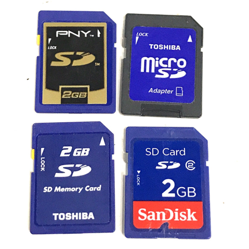送料360円 SanDisk TOSHIBA PNY 2GB SDカード 他 MicroSD 2GB アダプター まとめ セット 現状品 同梱NG拍卖